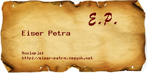 Eiser Petra névjegykártya